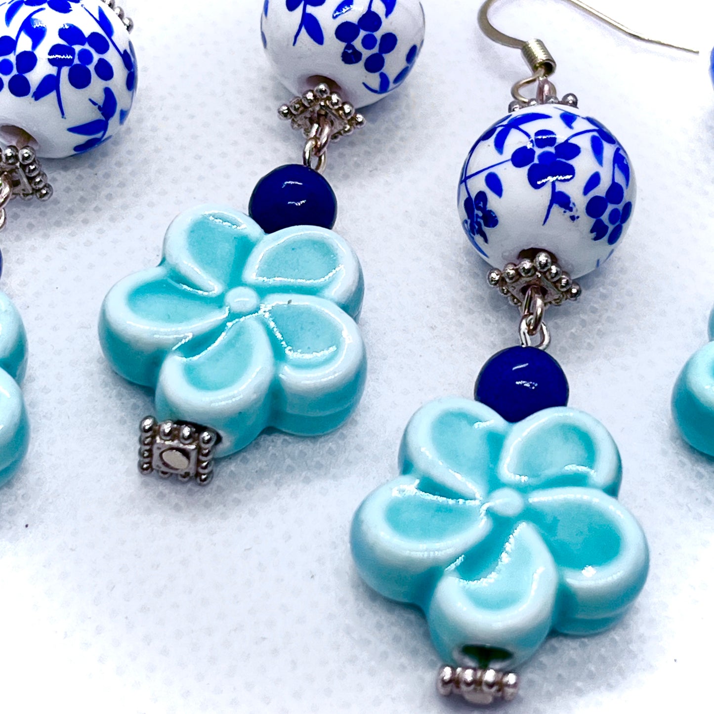 Blue Ceramic Earrings