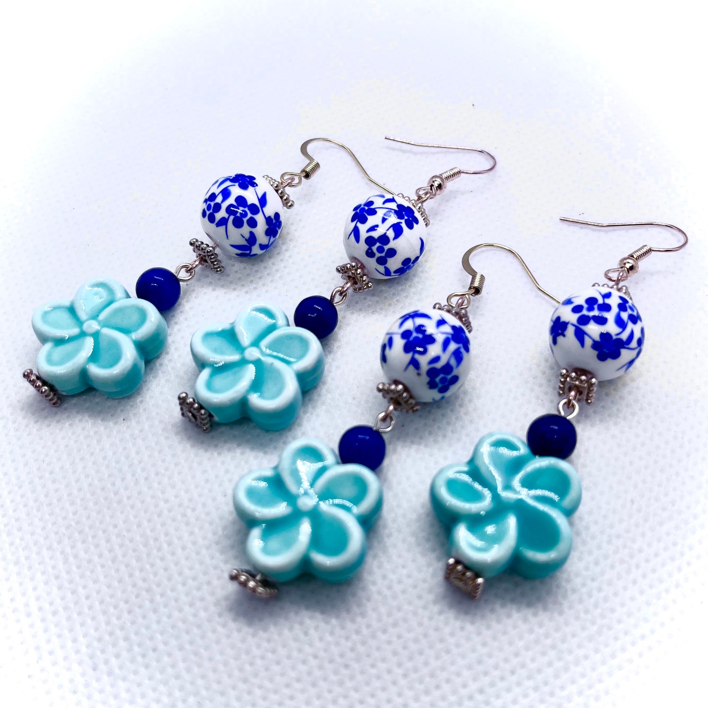 Blue Ceramic Earrings