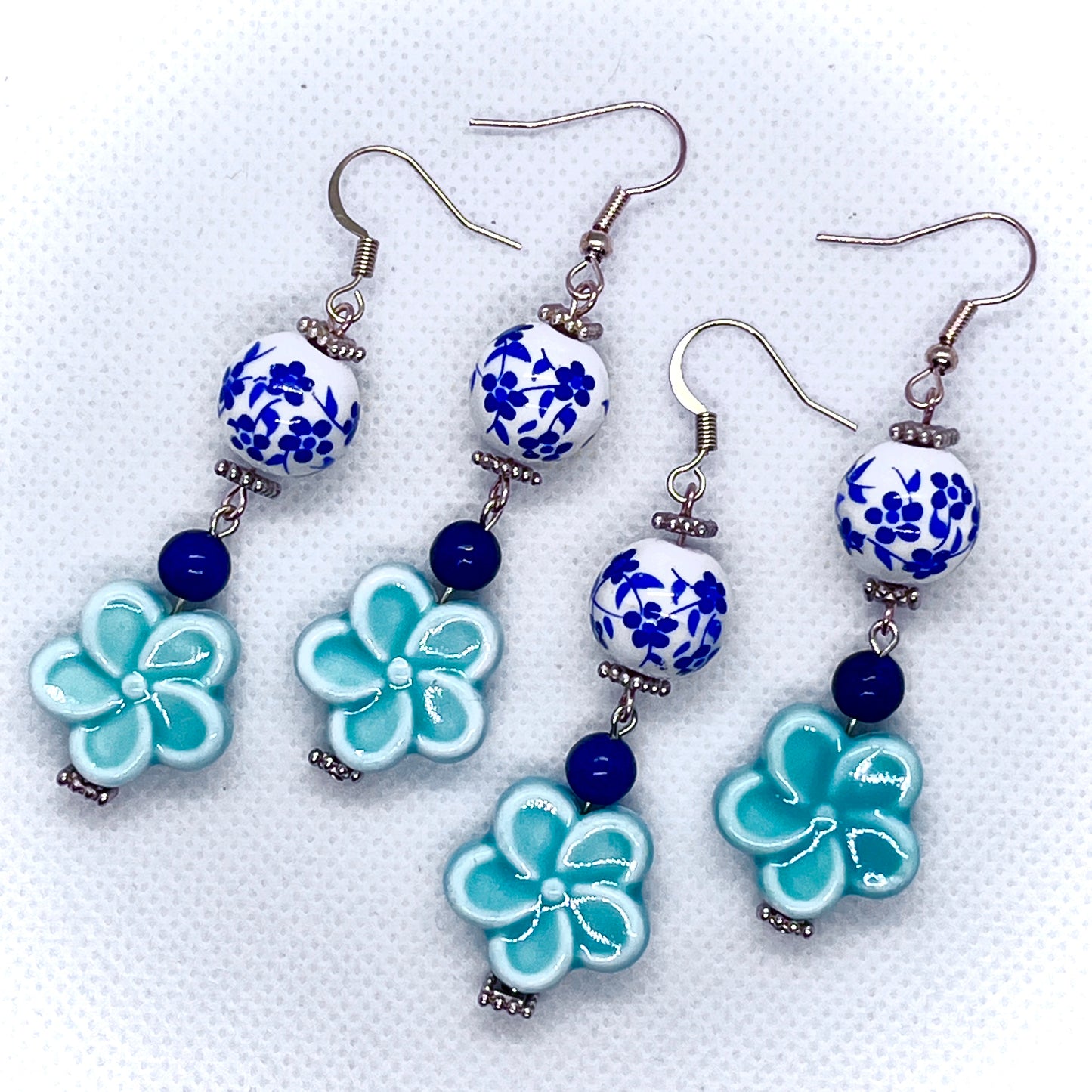 Blue Ceramic Earrings
