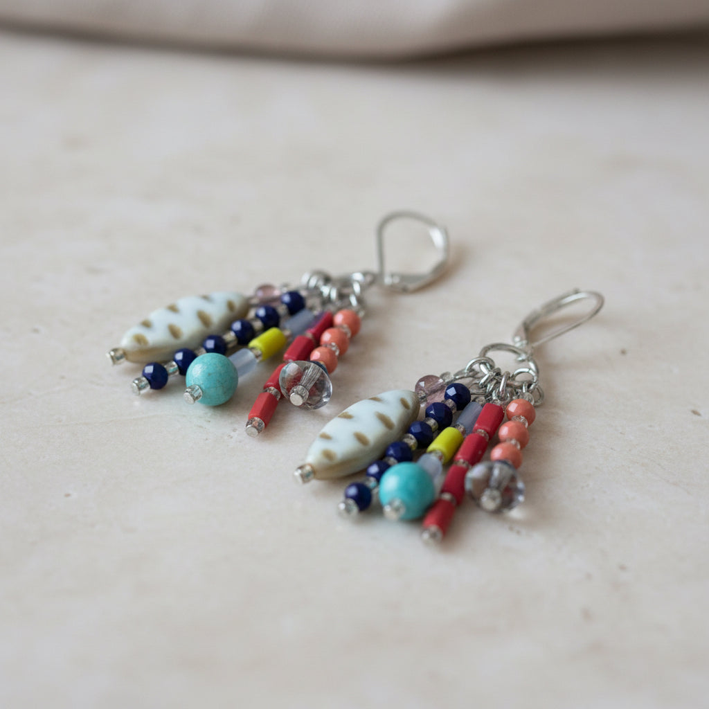 Blue Tassel Earrings