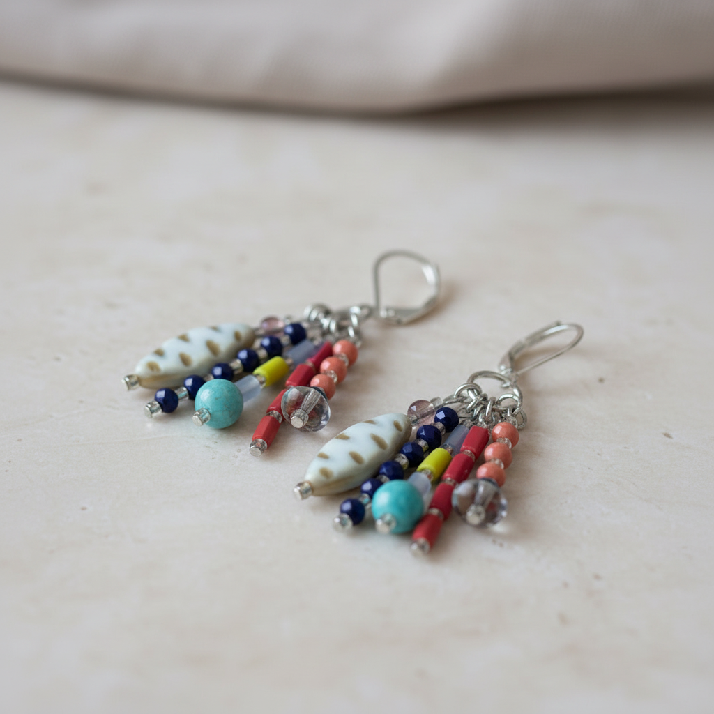 Blue Tassel Earrings