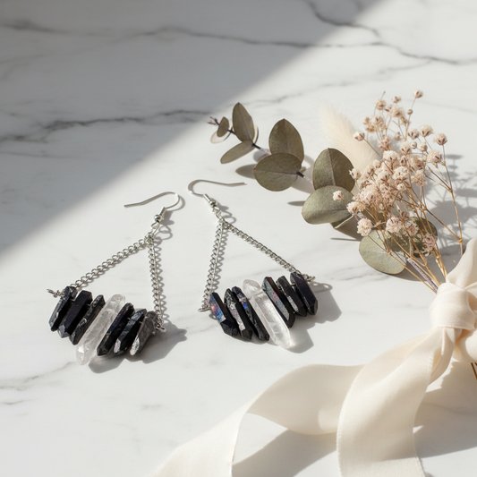 Black and White Crystal Dangles