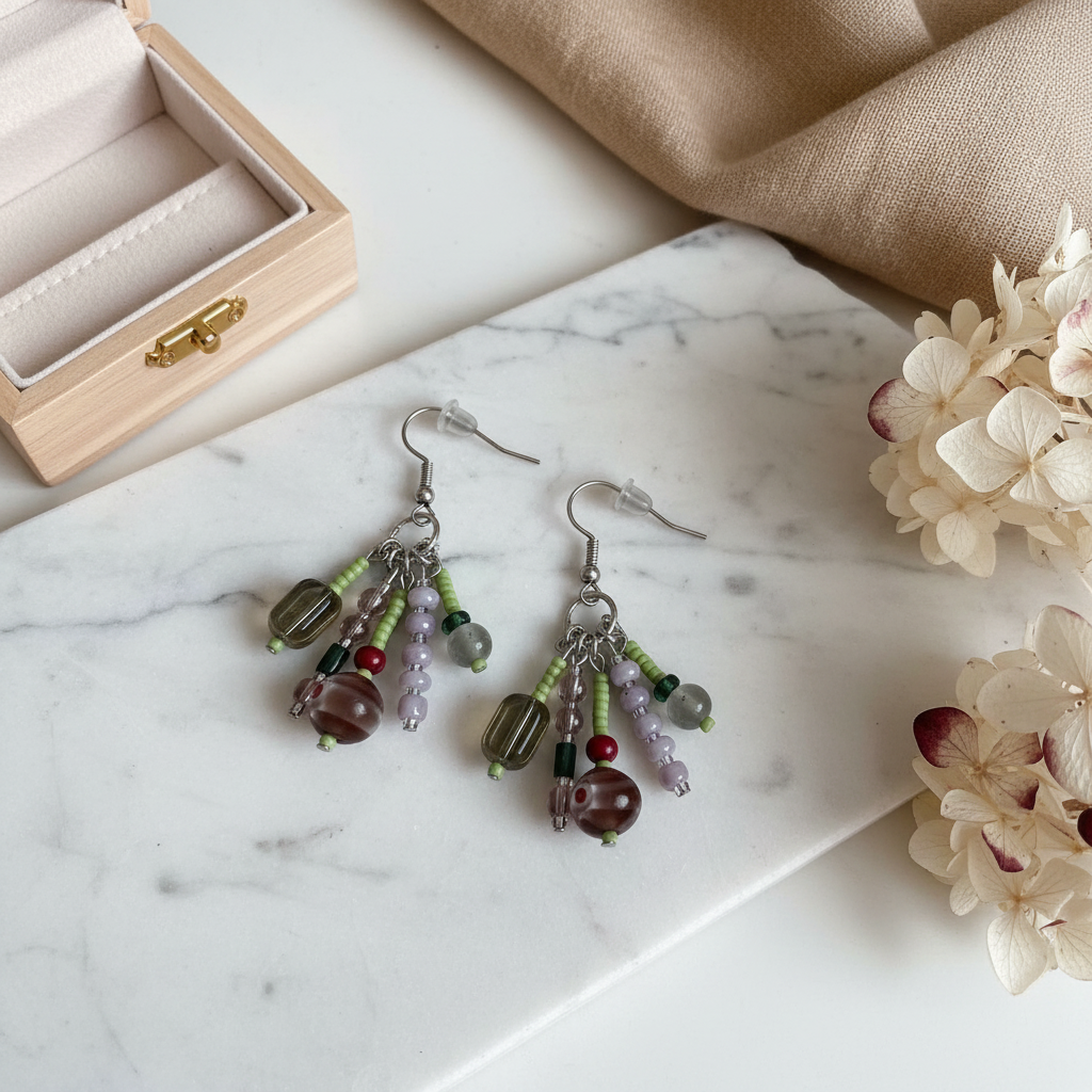 Purple Tassel Earrings