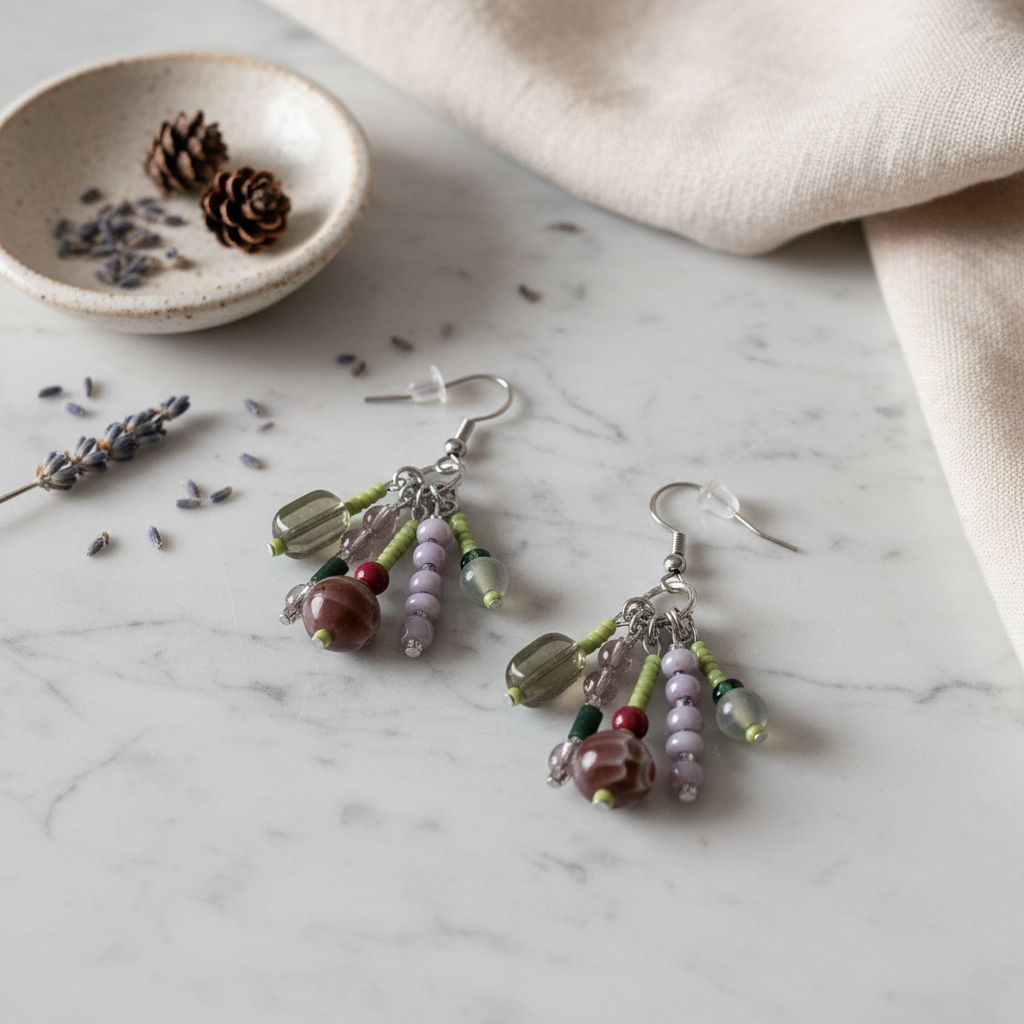 Purple Tassel Earrings