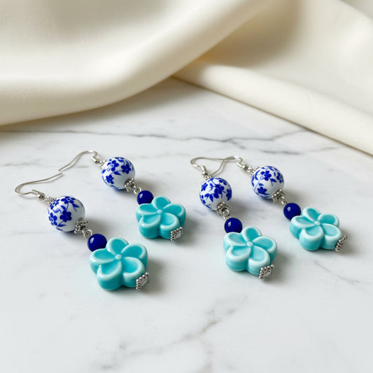 Blue Ceramic Earrings