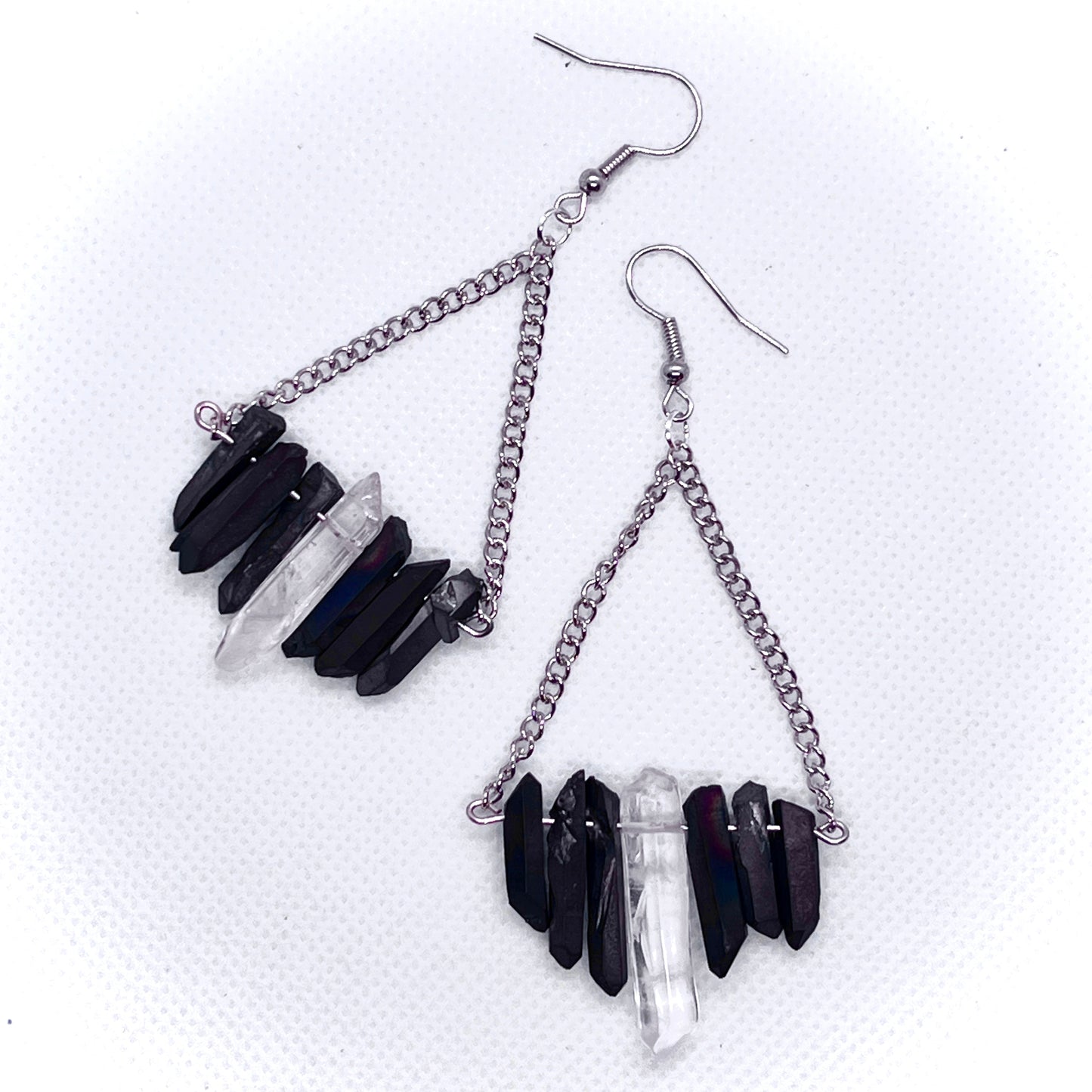 Black and White Crystal Dangles