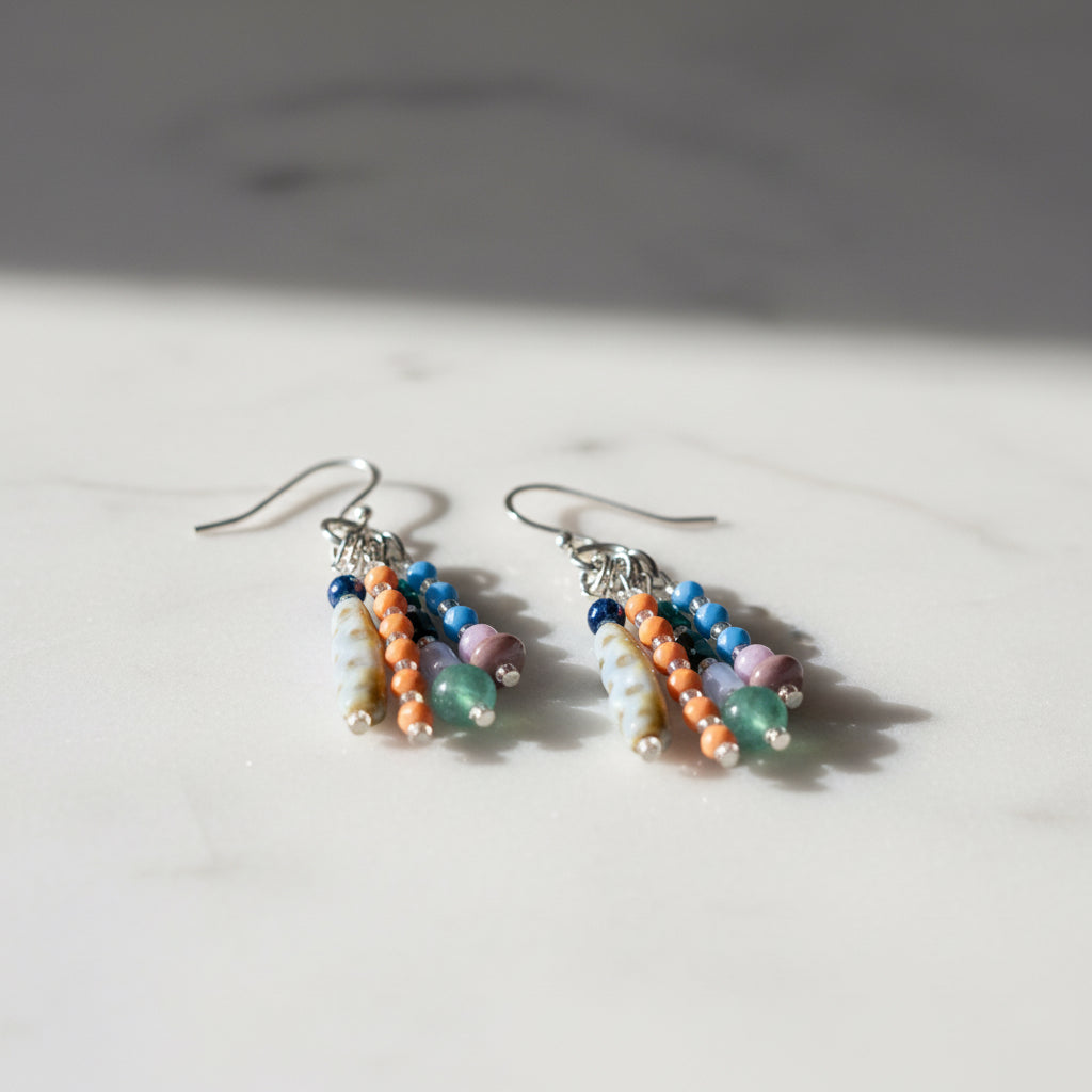 Peach Tassel Earrings