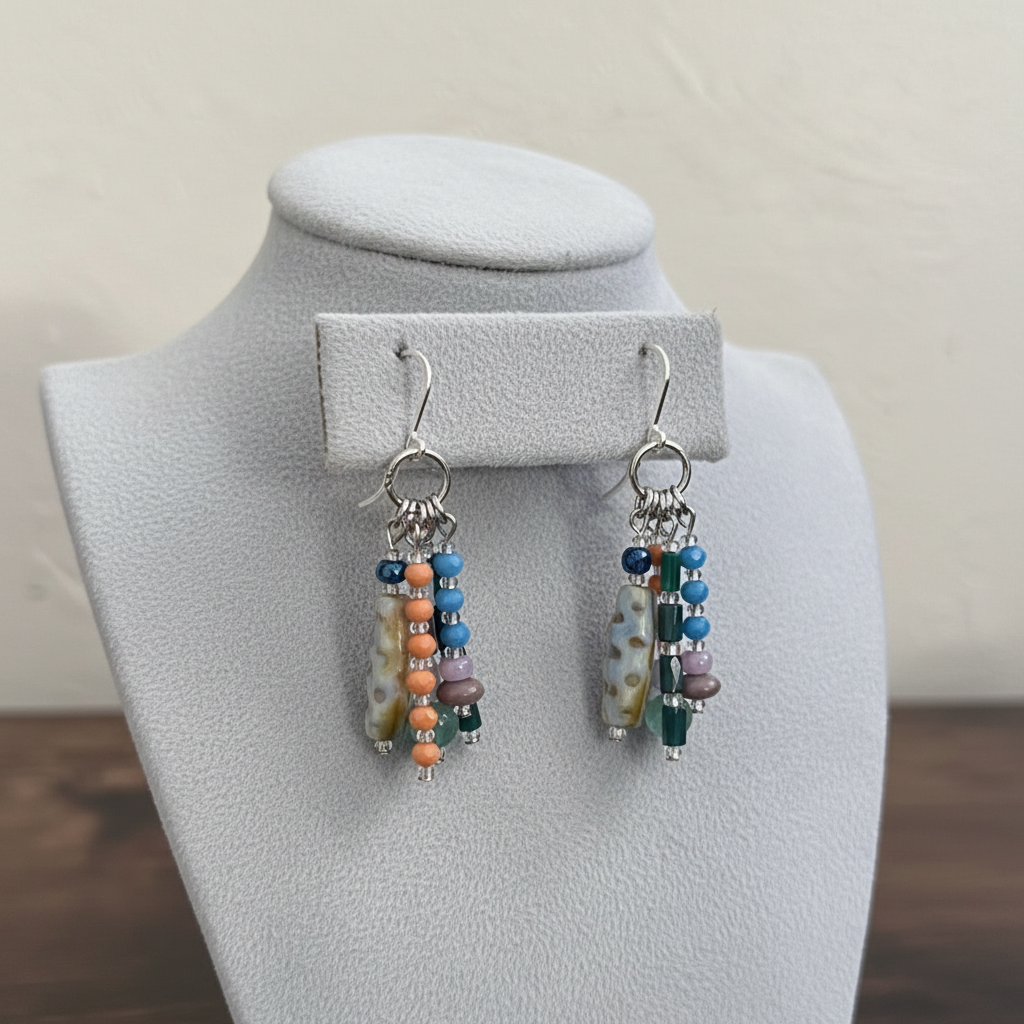 Peach Tassel Earrings