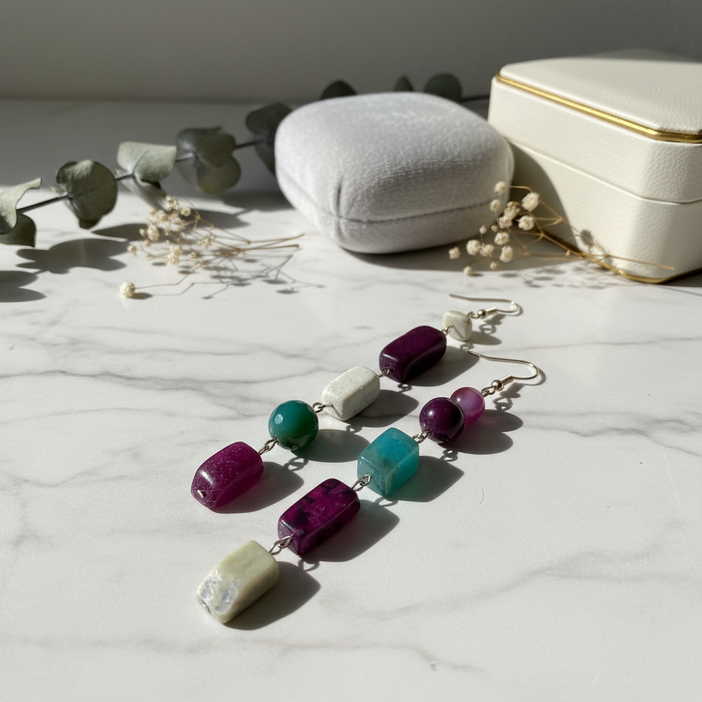 Asymmetrical Stone Earrings