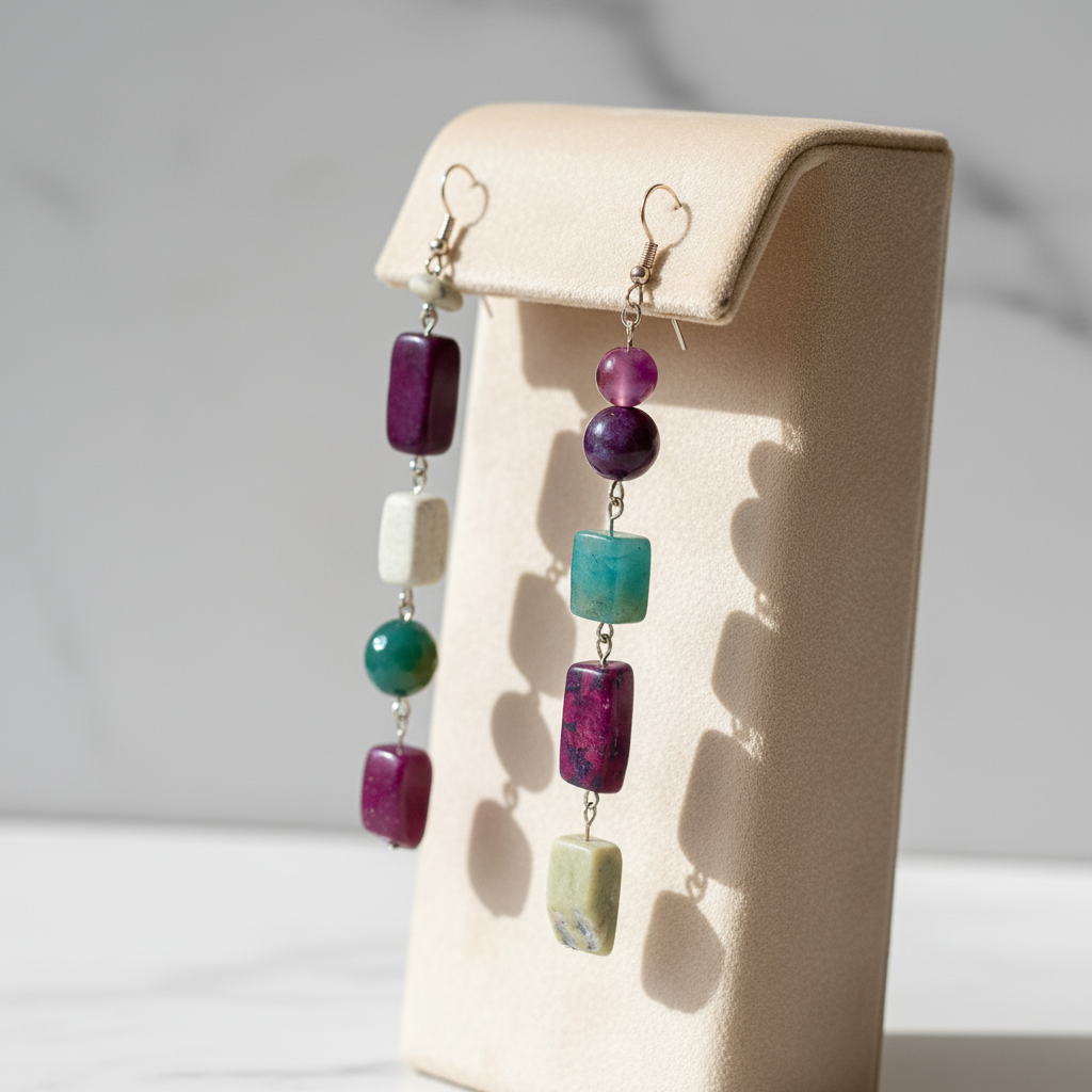 Asymmetrical Stone Earrings