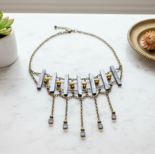 Brass Statement Choker Necklace