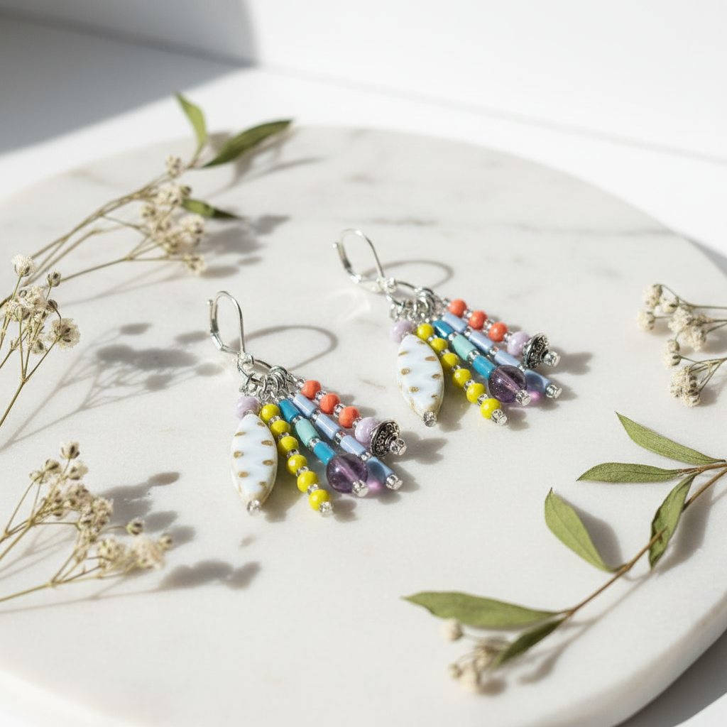 Yellow Tassel Earrings