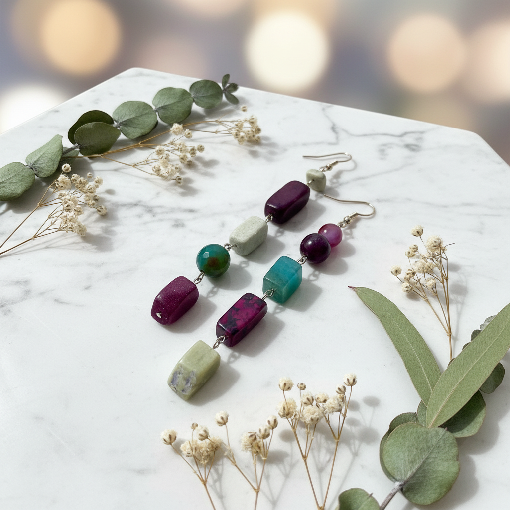 Asymmetrical Stone Earrings