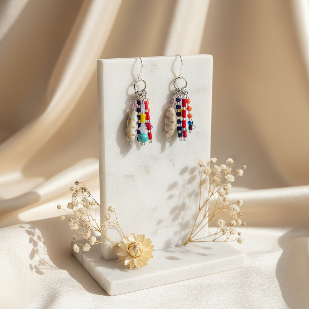 Blue Tassel Earrings