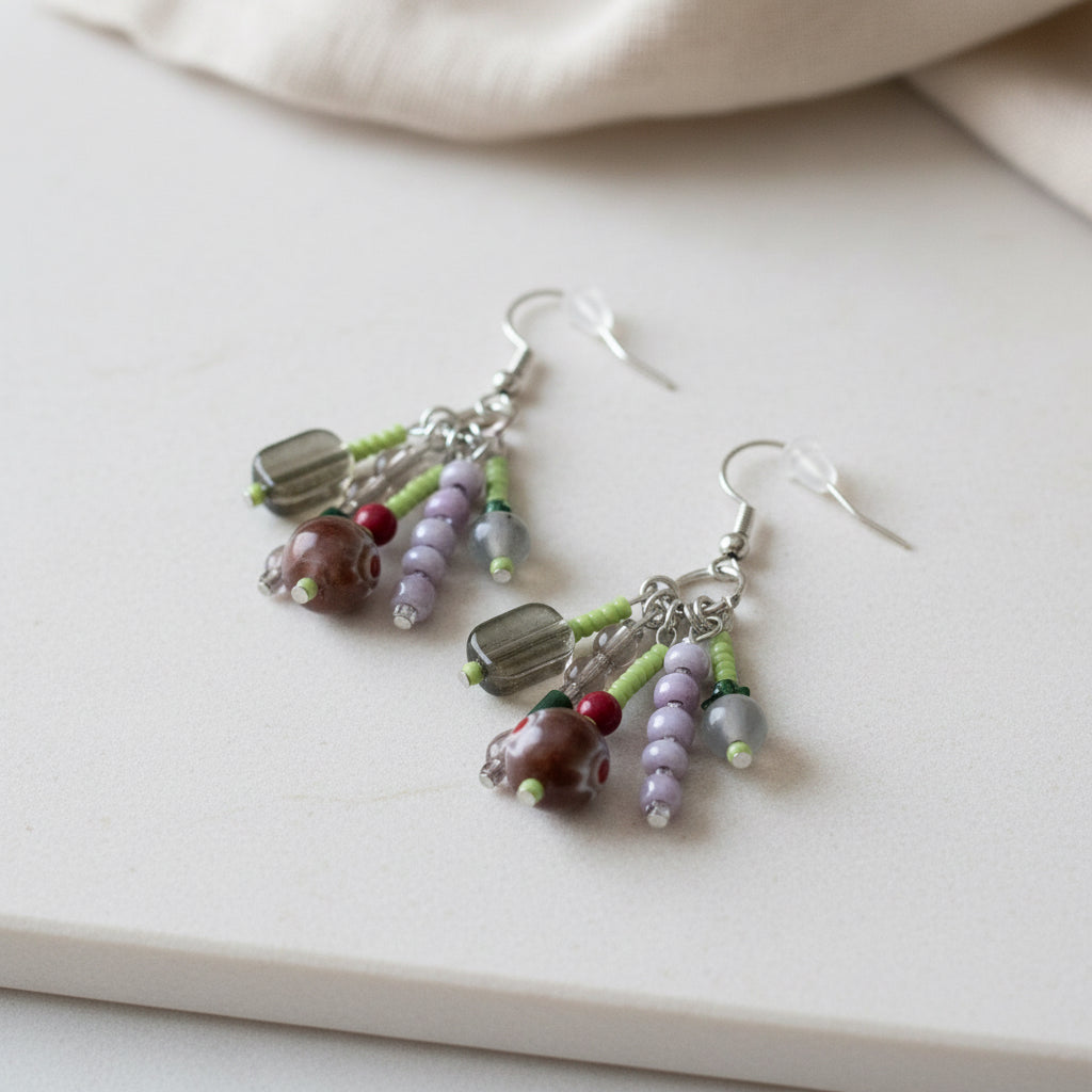 Purple Tassel Earrings