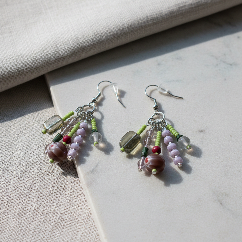 Purple Tassel Earrings