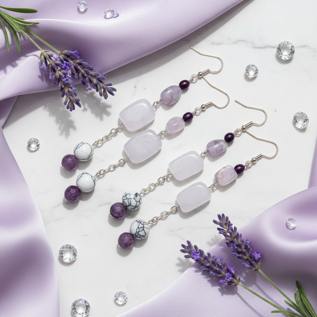 Rose Quartz Dangle Earrings