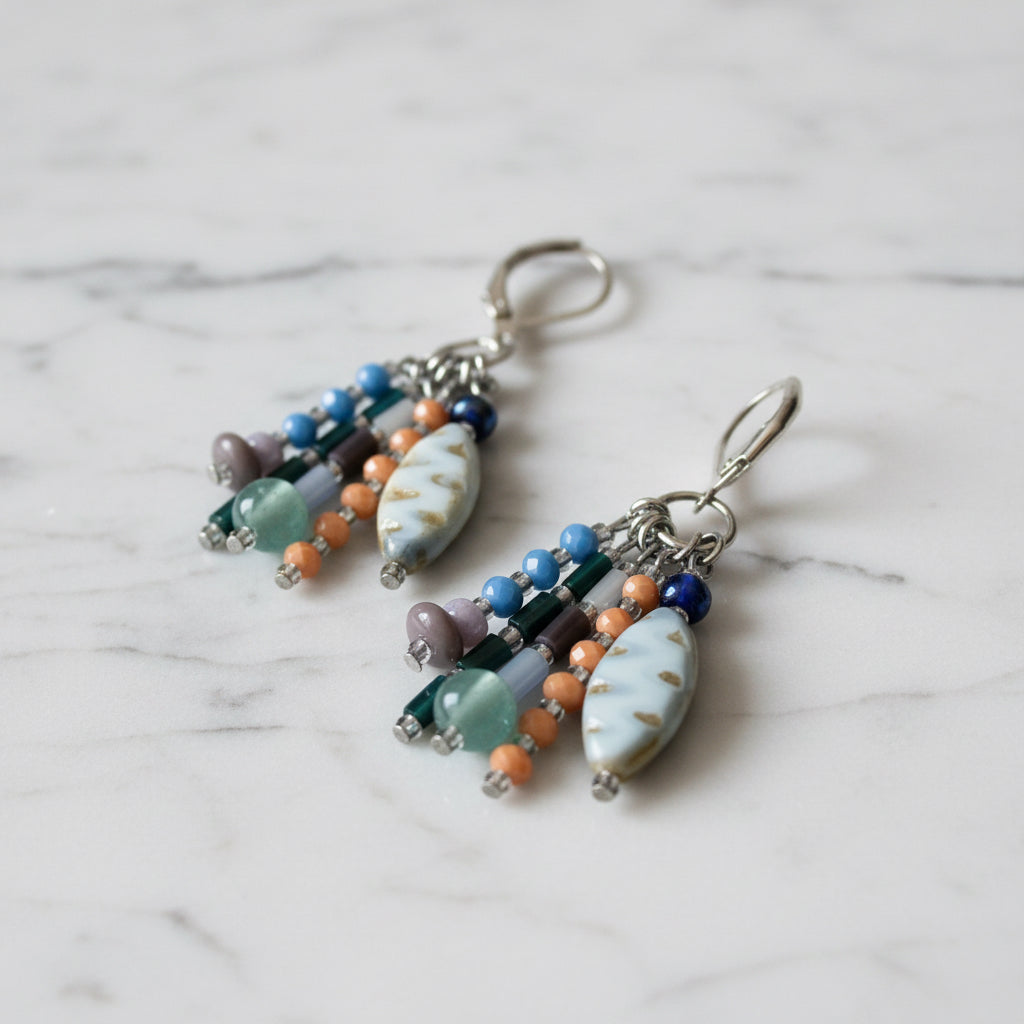 Peach Tassel Earrings