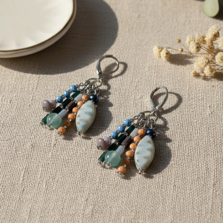 Peach Tassel Earrings