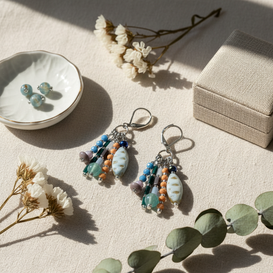 Peach Tassel Earrings