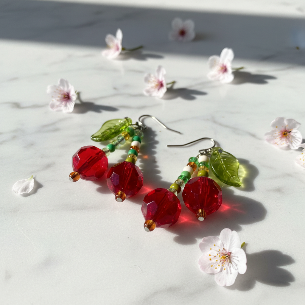 Cherry Bomb Beaded Earrings