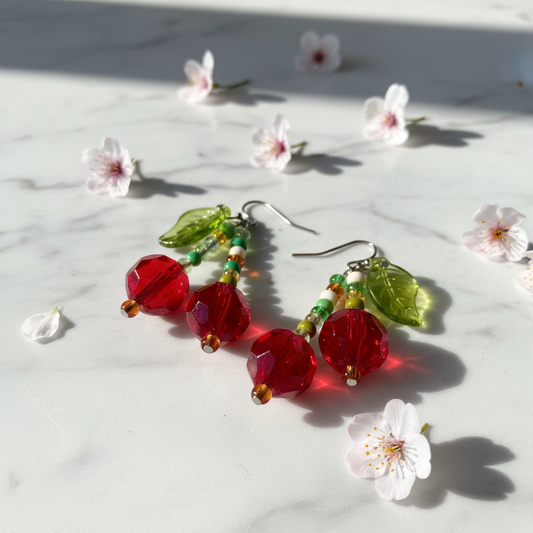 Cherry Bomb Beaded Earrings