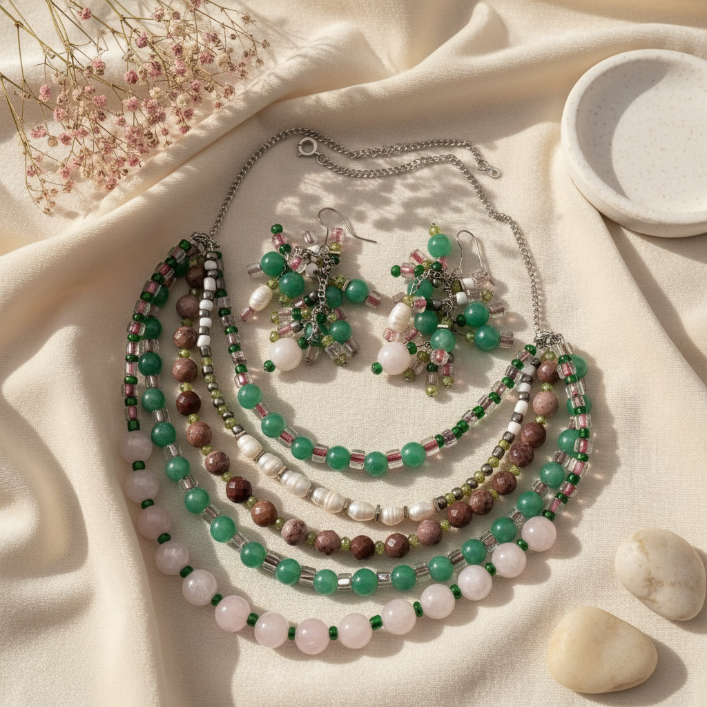 Bunch O’ Beads Necklace and Earrings Set